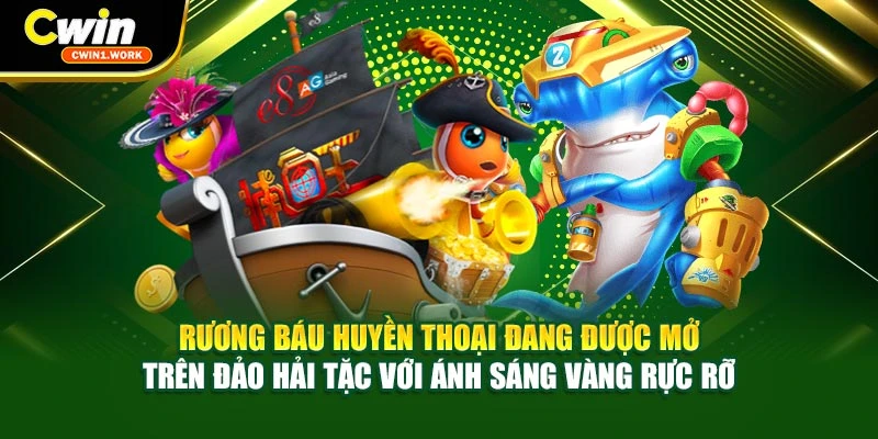 Rương báu huyền thoại đang được mở trên Đảo Hải Tặc với ánh sáng vàng rực rỡ